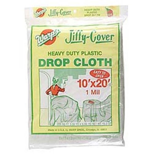 Warp Brothers Warp Brothers 10ft. X 20ft. Clear Jiffy Cover Heavy Duty Plastic Drop Cloth  JC-102 JC-1020